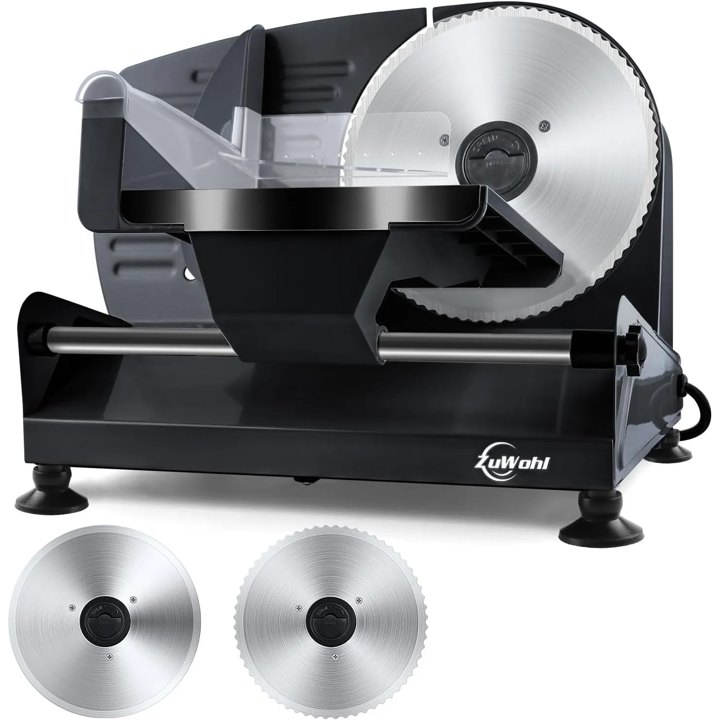 Elektrischer Allesschneider 200W Edelstahl - Brotschneidemaschine mit 2 Klingen & Kindersicherung, 0-15mm Schnittstärke…