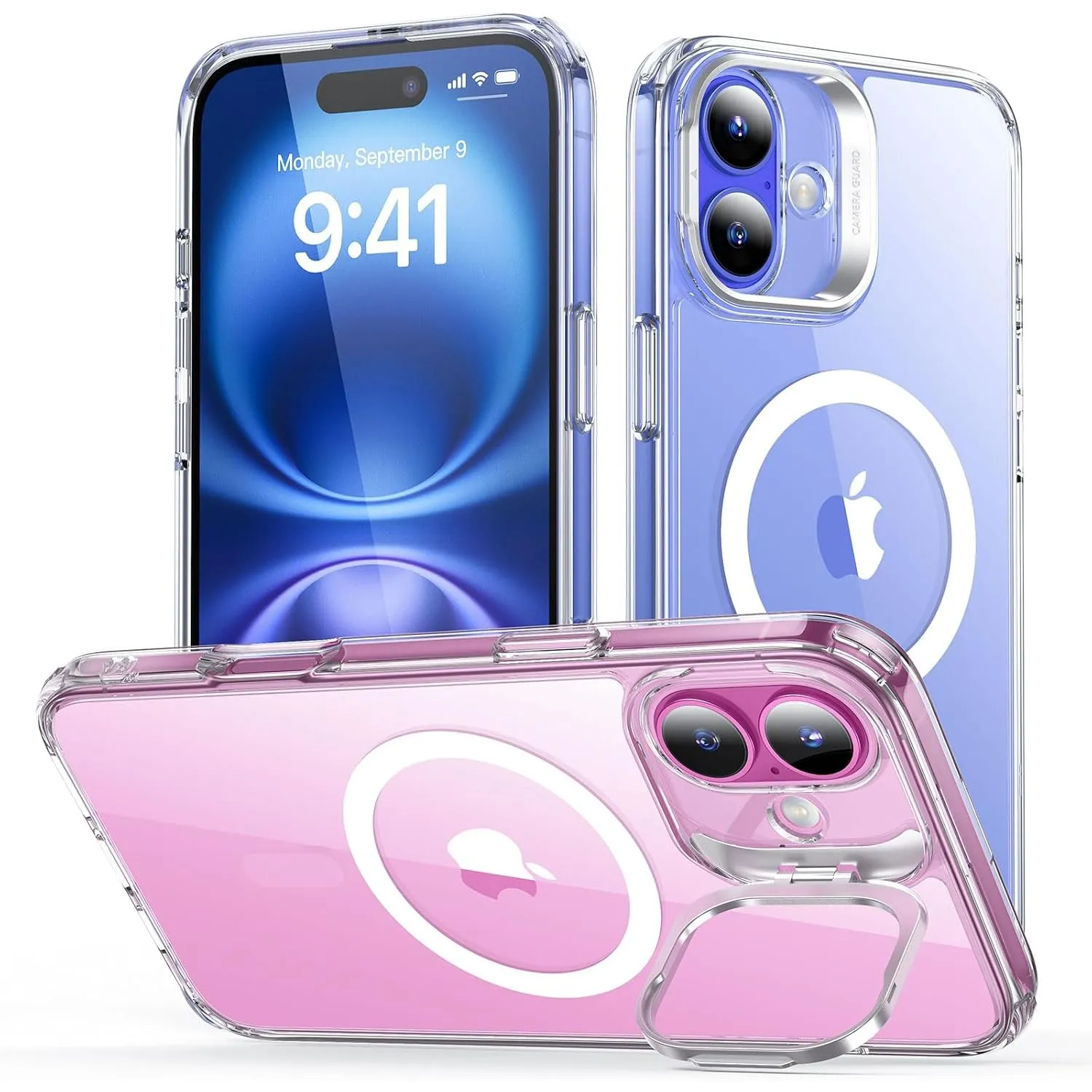 ESR Classic Hybrid für iPhone 16 Hülle mit Flex-Ständer, Klar