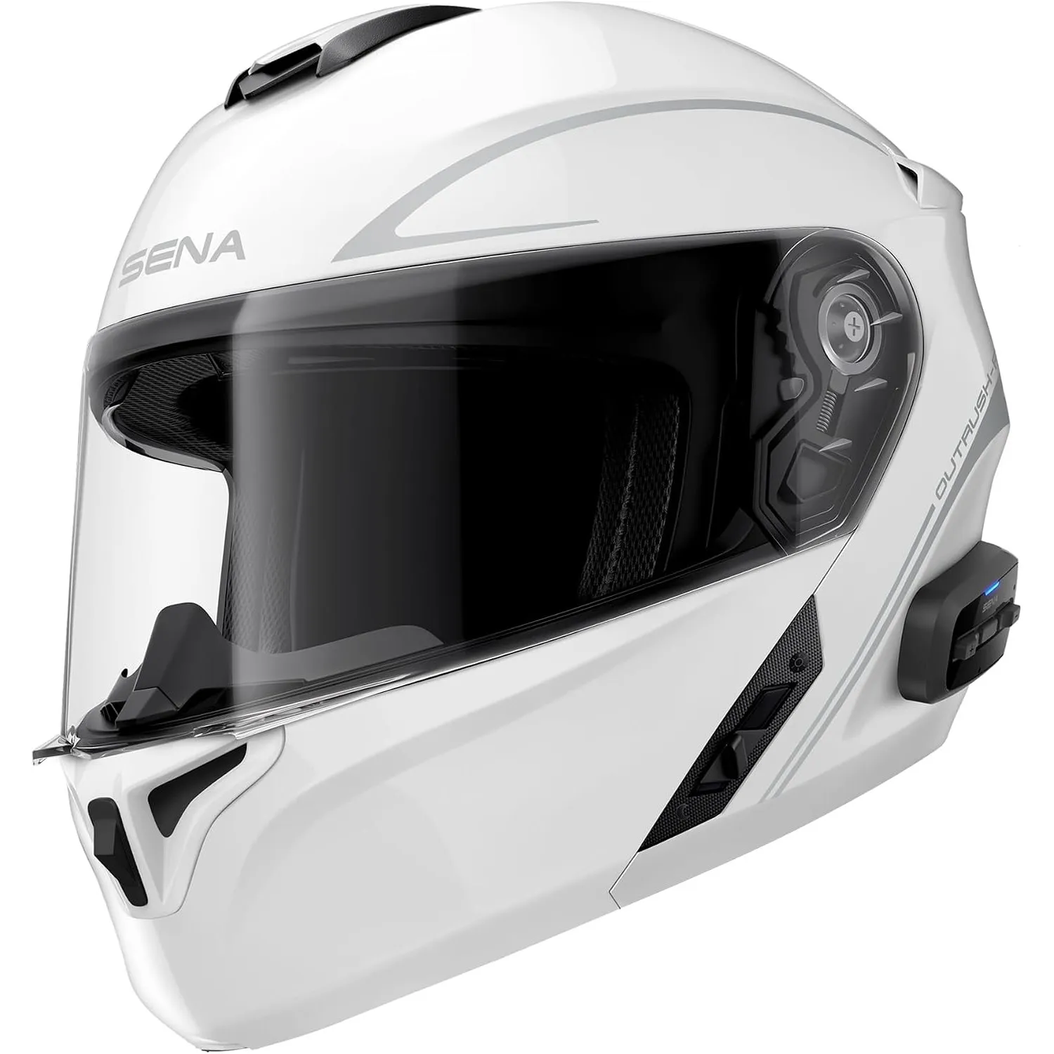 Sena Outrush R Bluetooth Klapphelm mit Intercomsystem (Weiß, XL)