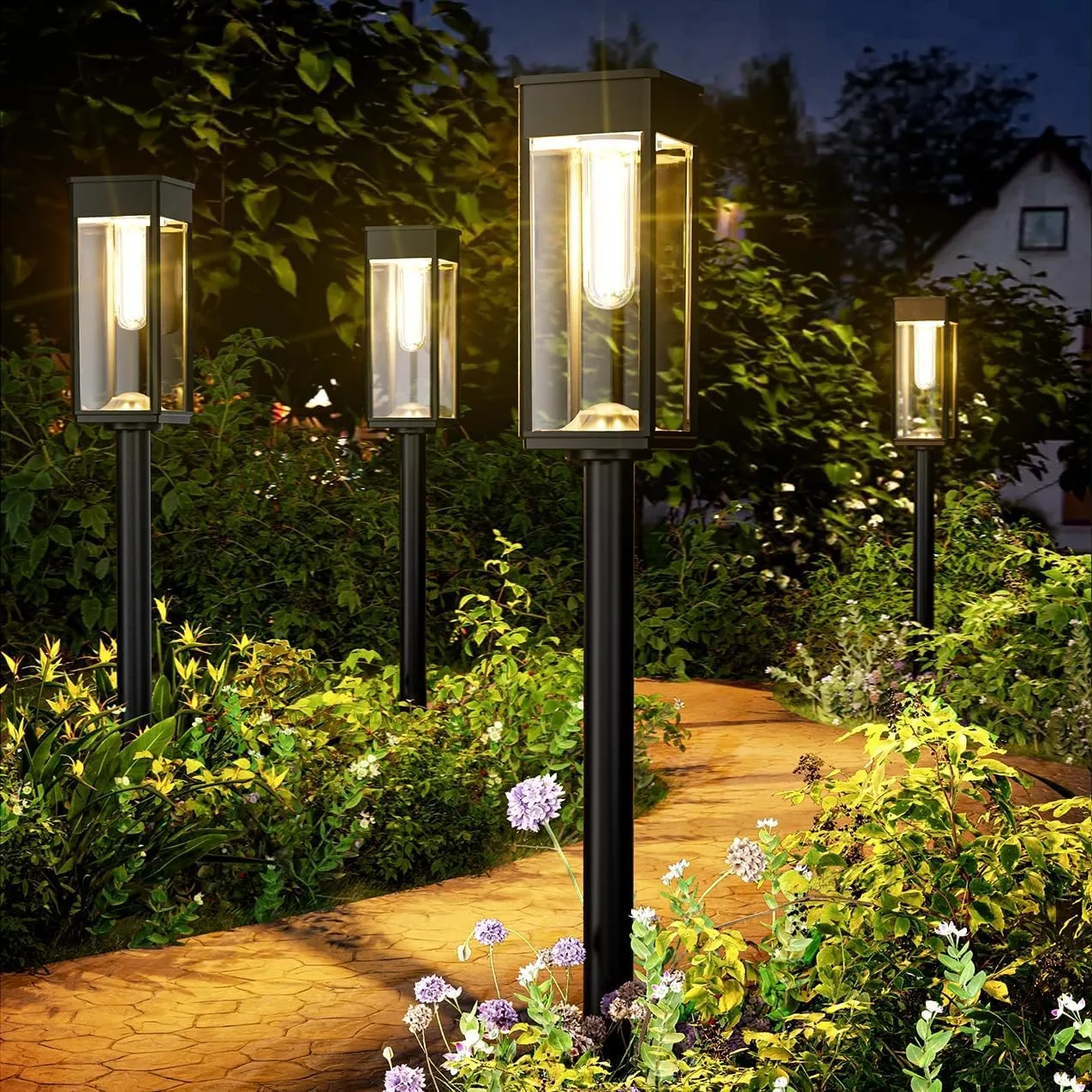 BITPOTT Solarlampen für Außen Garten, Solarleuchten Garten 6 Stücke IP65 Wassserdicht, Solar Gartenleuchten mit Längere…