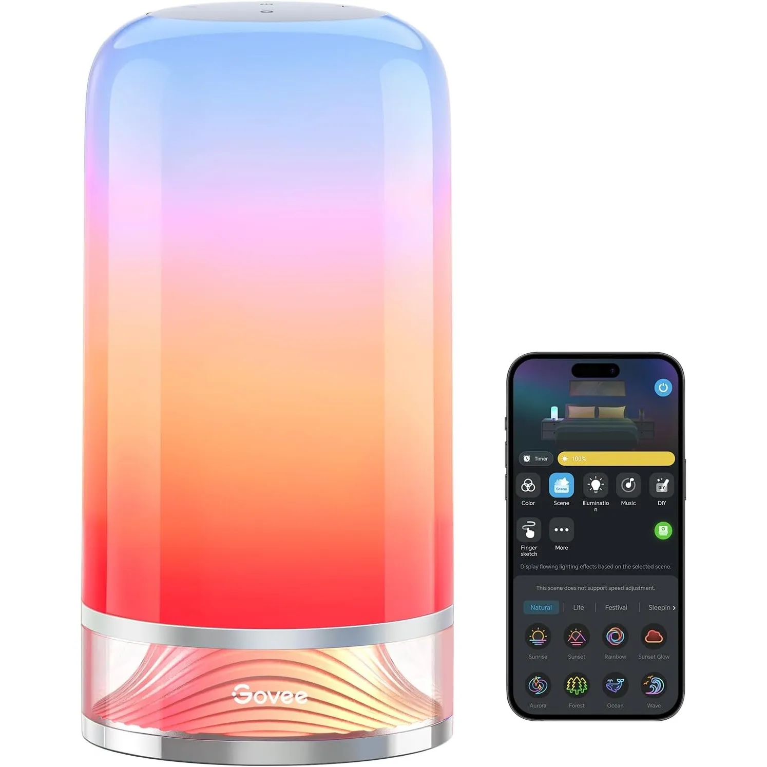Govee LED Tischlampe, Nachttischlampe Touch Dimmbar RGBICWW, Alexa steuern