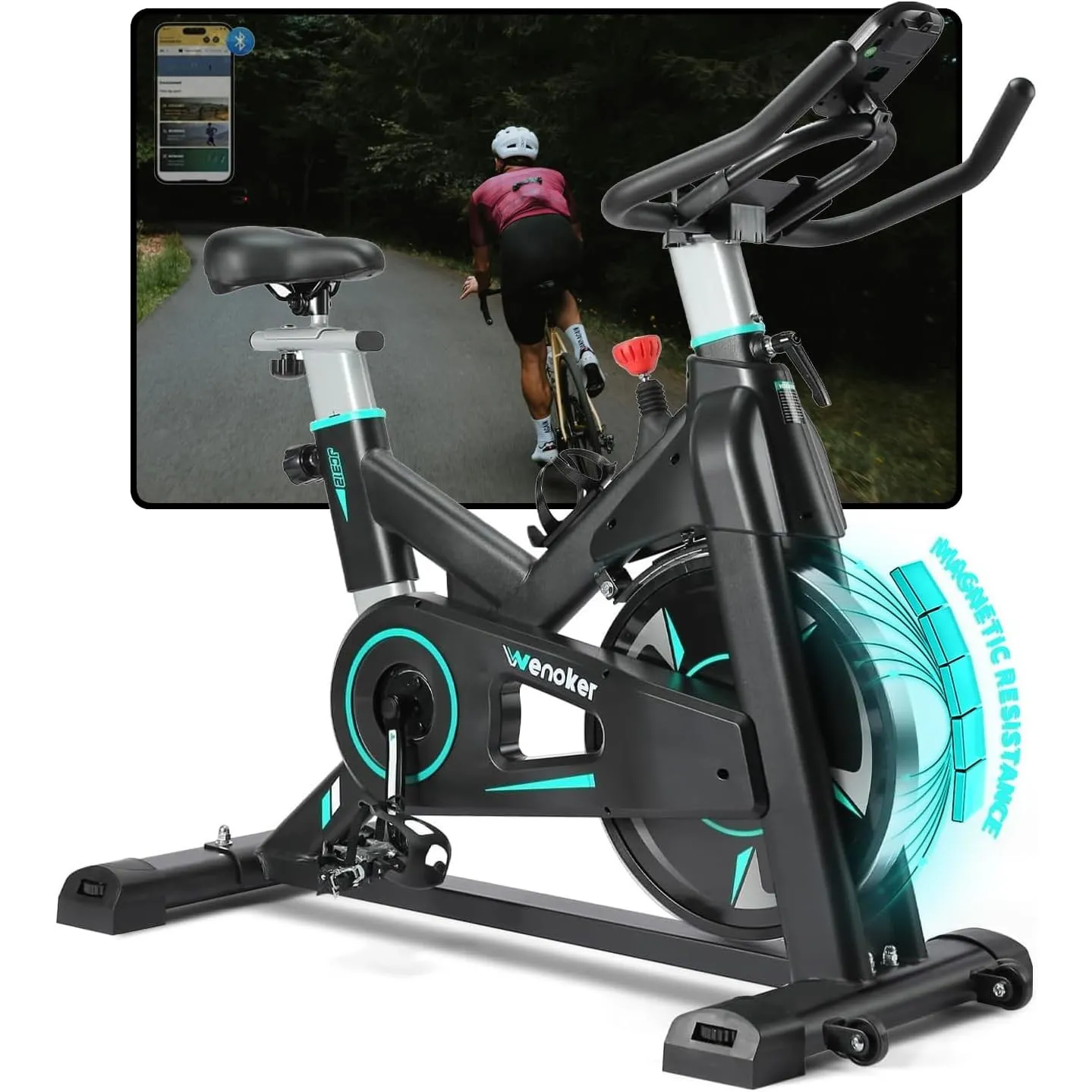 [2026 Update] WENOKER Heimtrainer – Flüsterleises Indoor Spinning Bike, Ergometer mit Magnetwiderstand, schwerem Schwun…