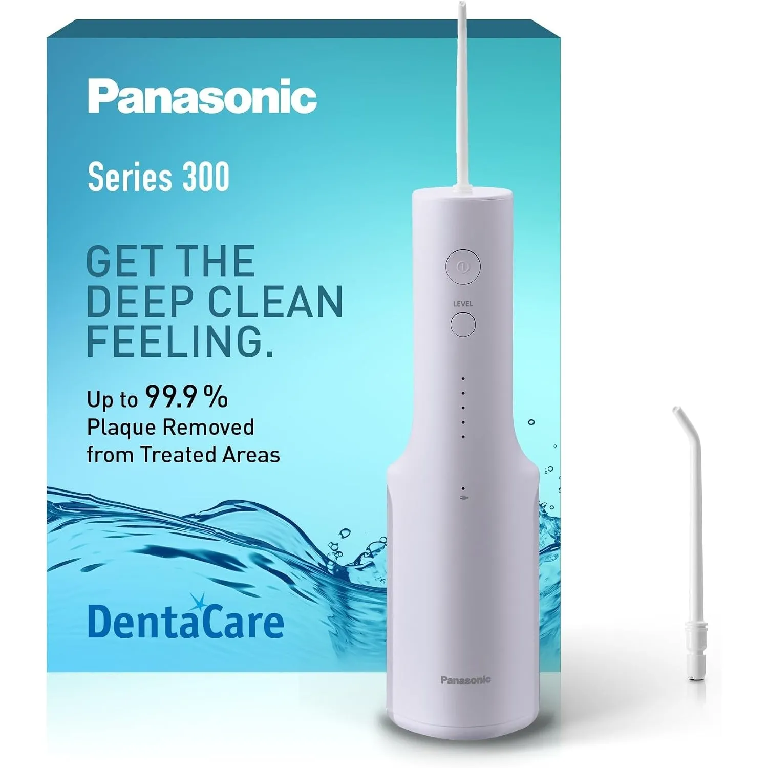 Panasonic Series 300 Munddusche EW-DJ26-V303, Zahndusche, Munddusche kabellos, 200 ml, IPX7, 2 Standarddüsen, 5 Wasserd…