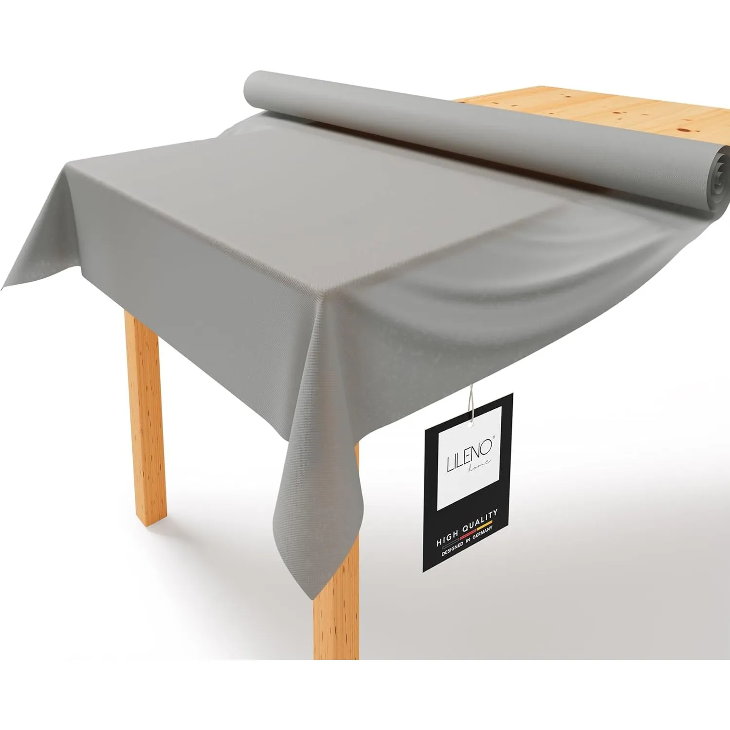 LILENO HOME Tischdeckenrolle 1,10 x 25 m - Tischdecke Mittelgrau aus Vlies - Stoffähnlich, abwaschbare Tischdecke als R…