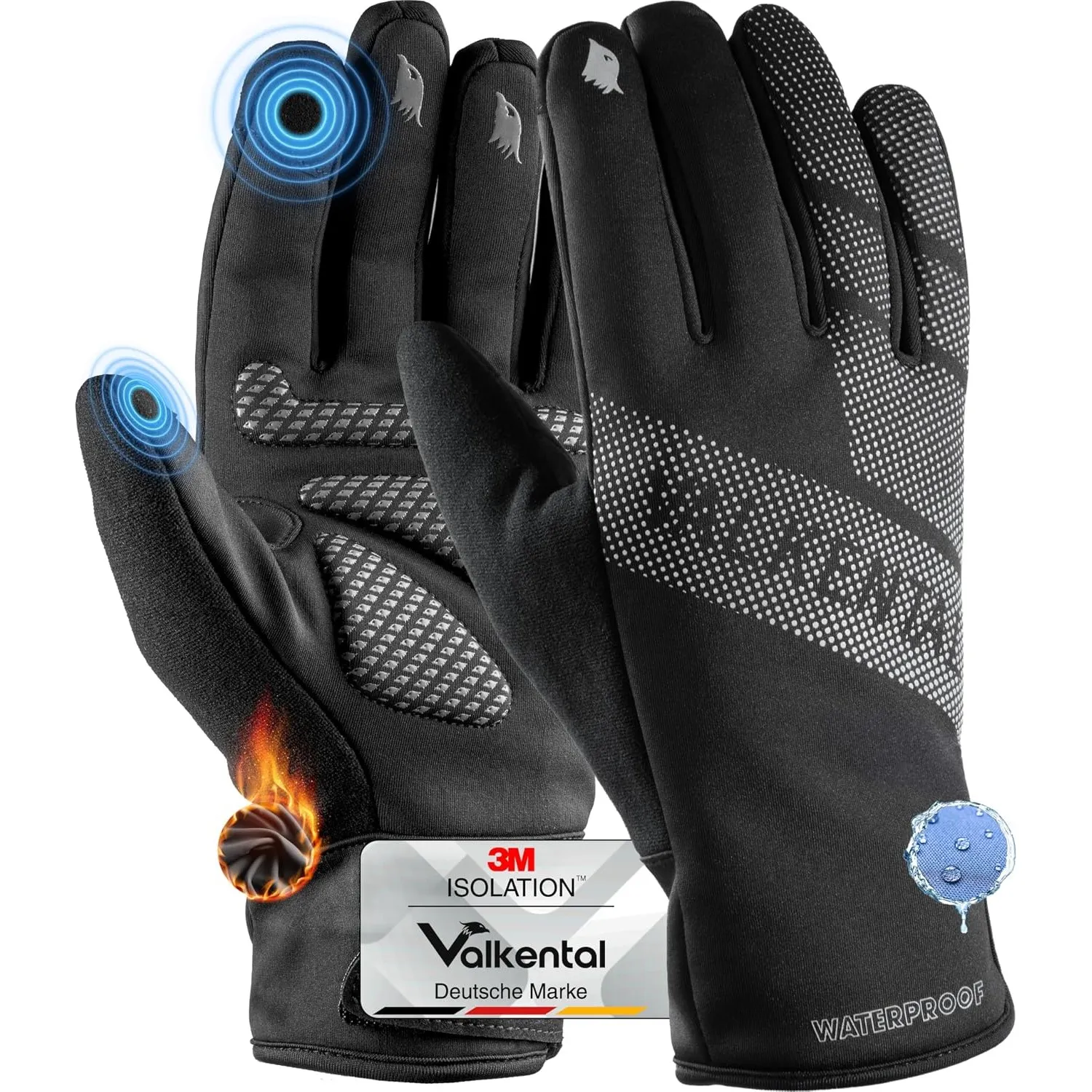 Valkental wasserdichte Fahrradhandschuhe GloRider, Unisex