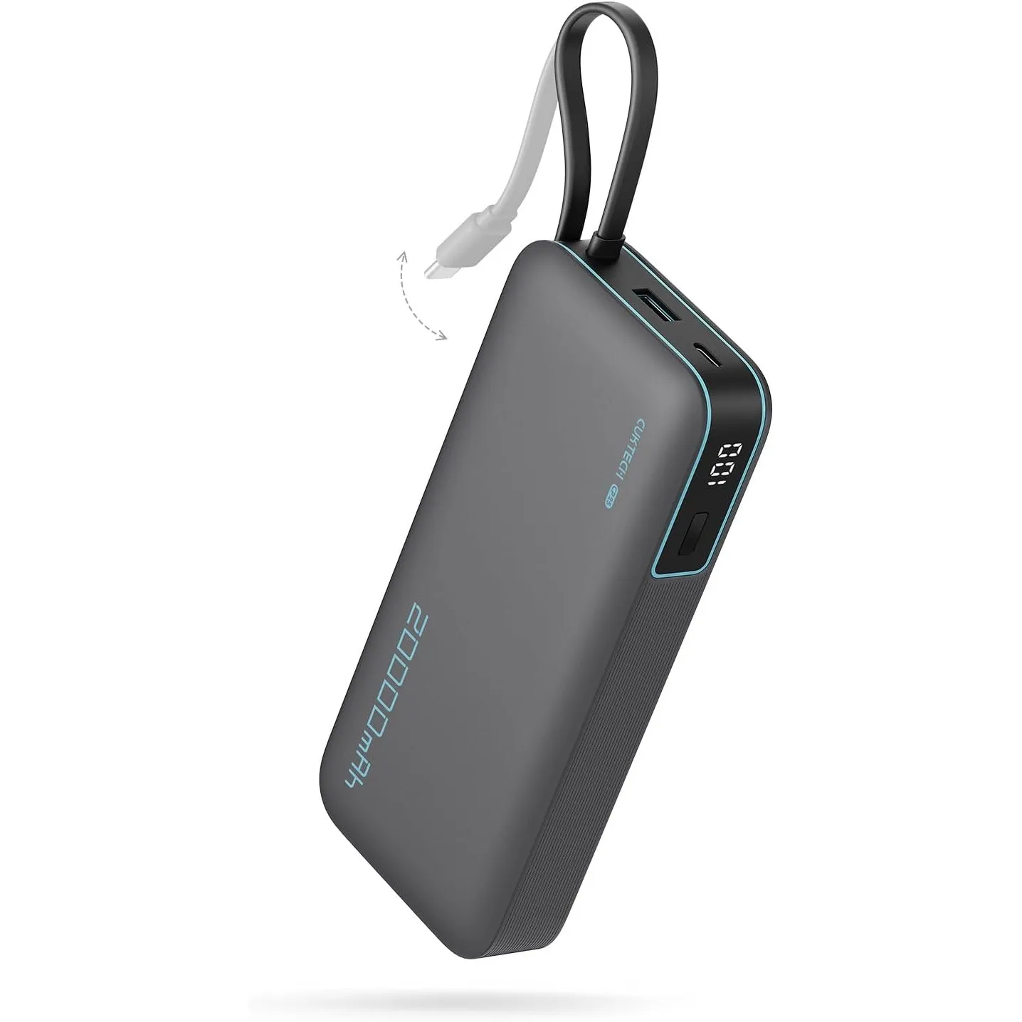 CUKTECH 20000mah Power Bank, 45W Powerbank mit Integriertem USB-C Kabel, Externe Handyakkus mit Schnellladefunktion, Ex…