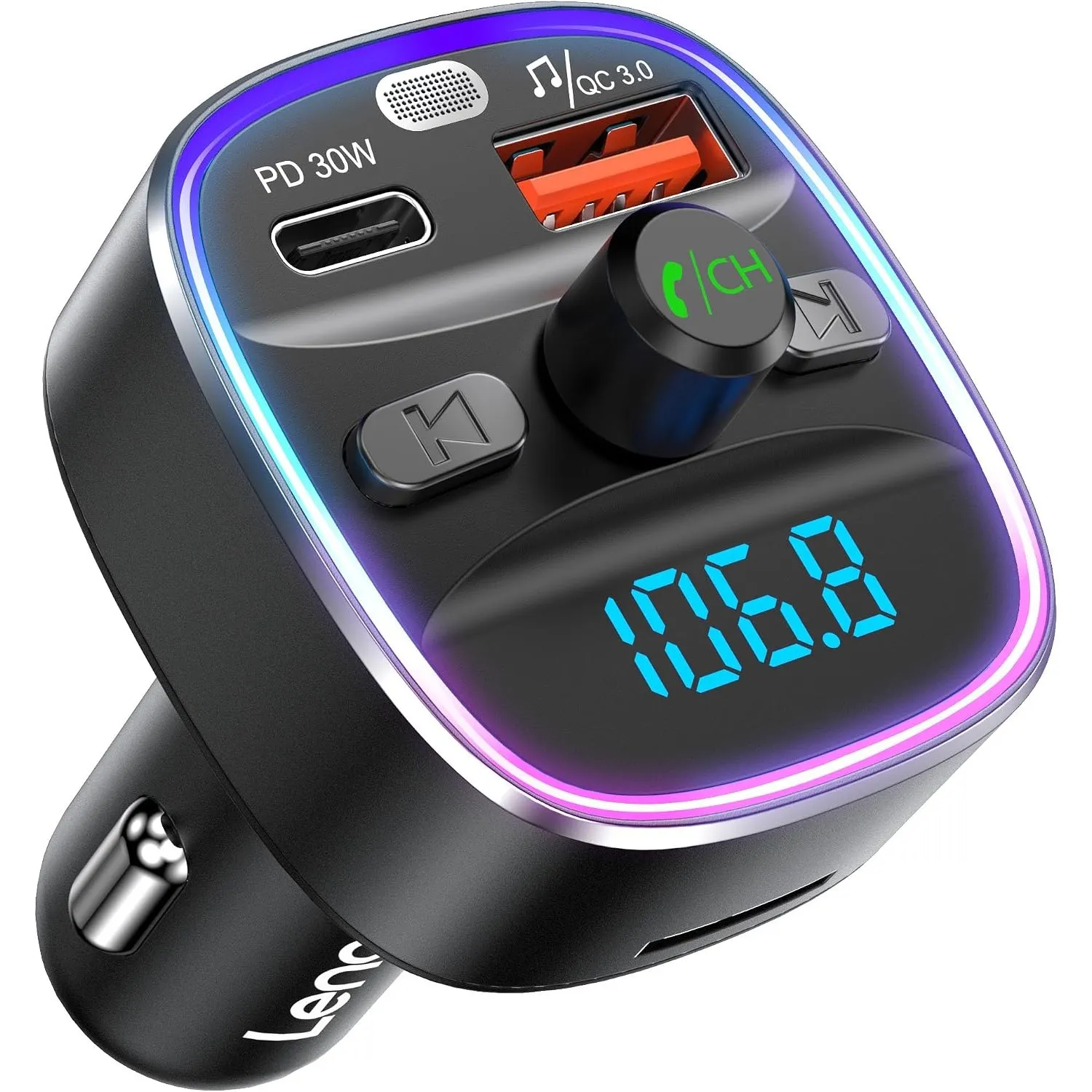 LENCENT Bluetooth 5.4 FM Transmitter Auto Adapter 48W [PD 30W & 18W]