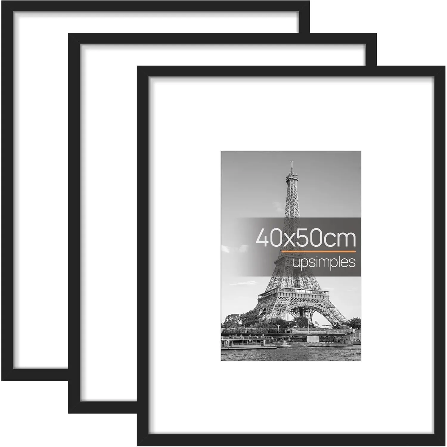 upsimples 3 Pack Bilderrahmen 40x50 Schwarz, Posterrahmen für Fotografie