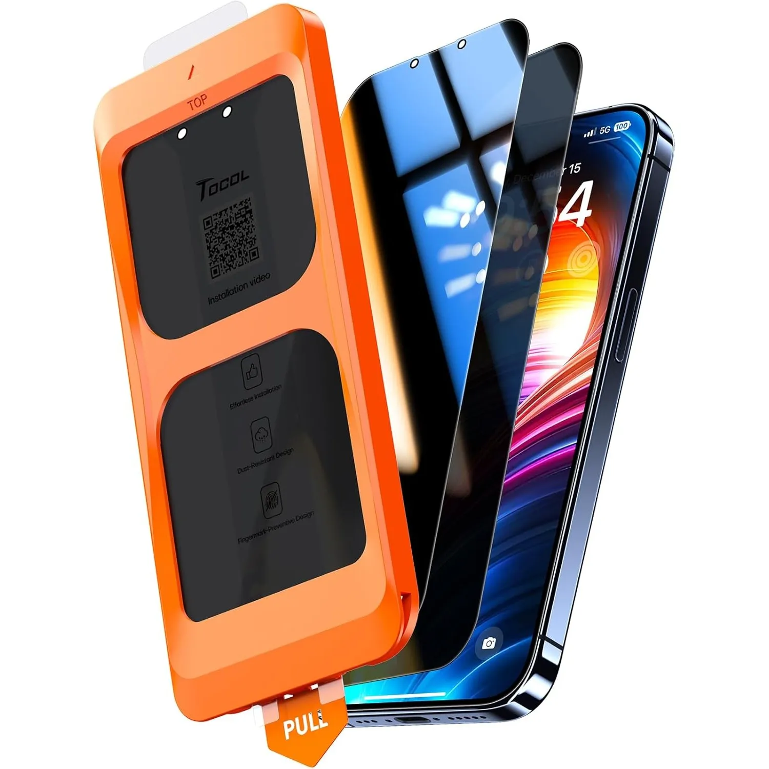 TOCOL für iPhone 13 Pro Max/iPhone 14 Plus für Panzerglas Sichtschutz