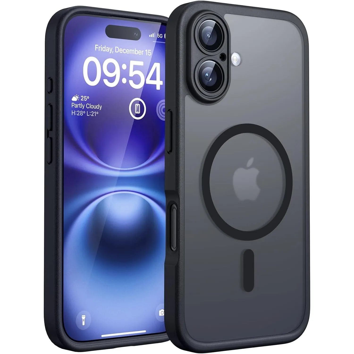 TOCOL für iPhone 16 Hülle, Kompatibel mit MagSafe, Schwarz