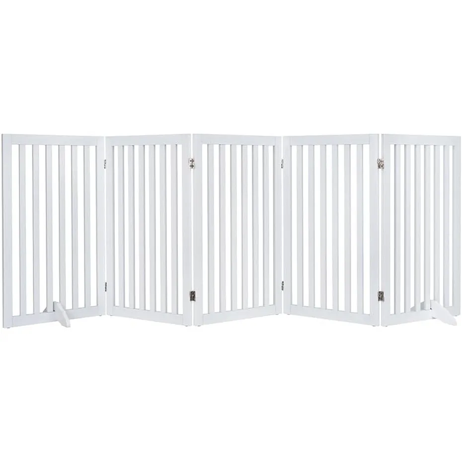 Unipaws 254 cm extra breites Absperrgitter für Hunde ohne Bohren aus Holz freistehend faltbar Sicherheitsgitter für Tre…