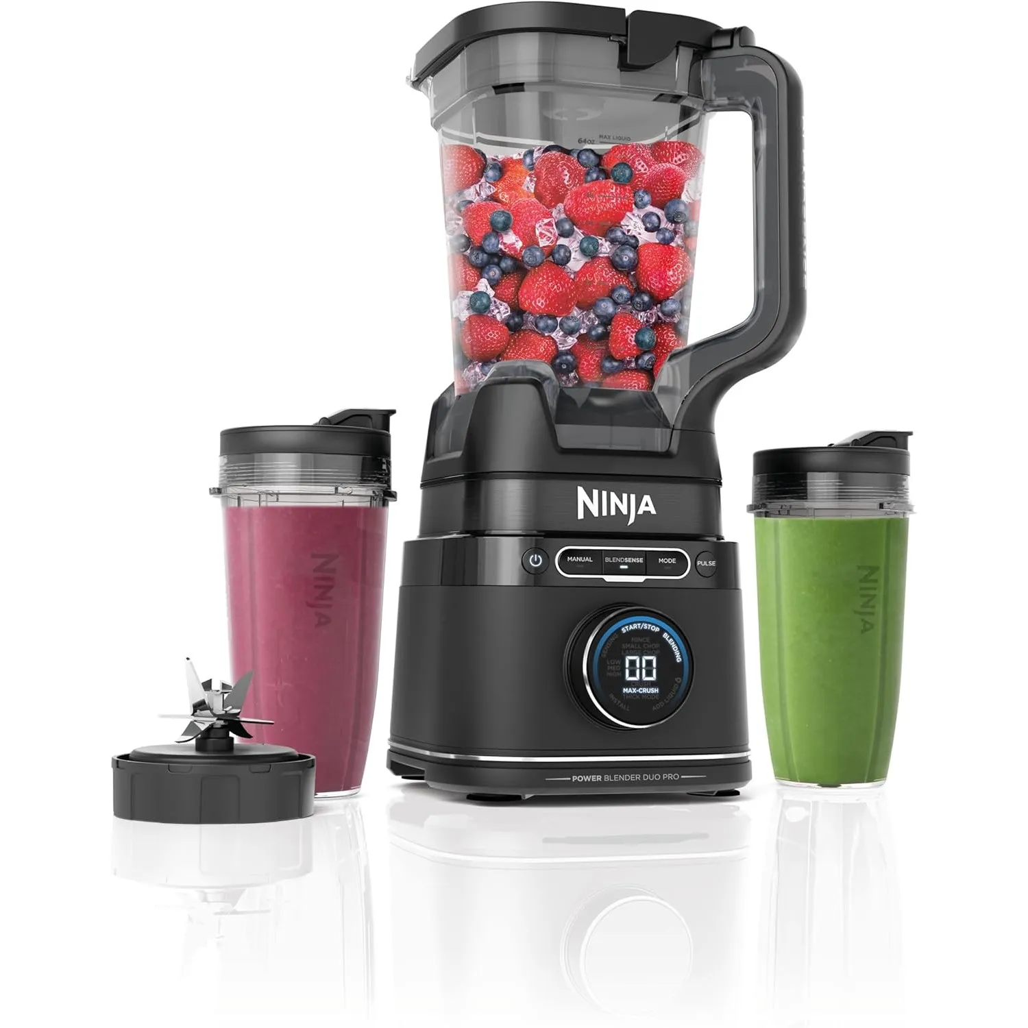 Ninja 2-in-1 Detect Power Mixer Pro & Single Serve, 1200W Mixer mit Krug, & 2x Single Serve Tassen, Smoothies mixen, Ge…