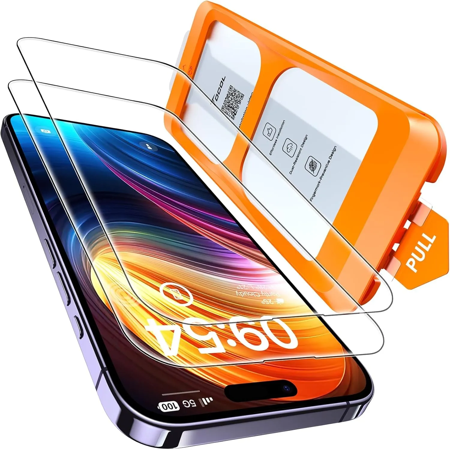 TOCOL für iPhone 14 Pro Max für Panzerglas 6,7 Zoll, Einfache Montage | Full Screen Anti-Bläschen, 9H Militärschutz Sto…