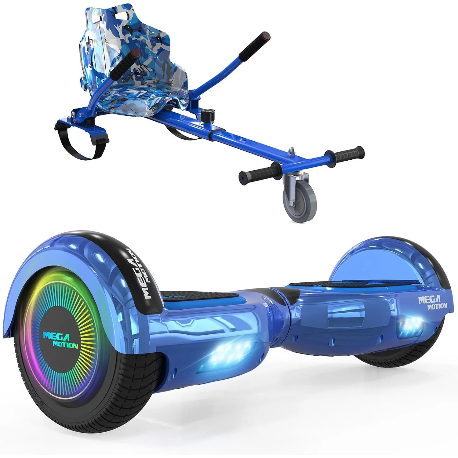 MEGA MOTION 6.5 Zoll Hoverboards mit Sitz für Kinder, Geschenk für Kinder, mit Bluetooth-Lautsprecher-leistungsstarkem …
