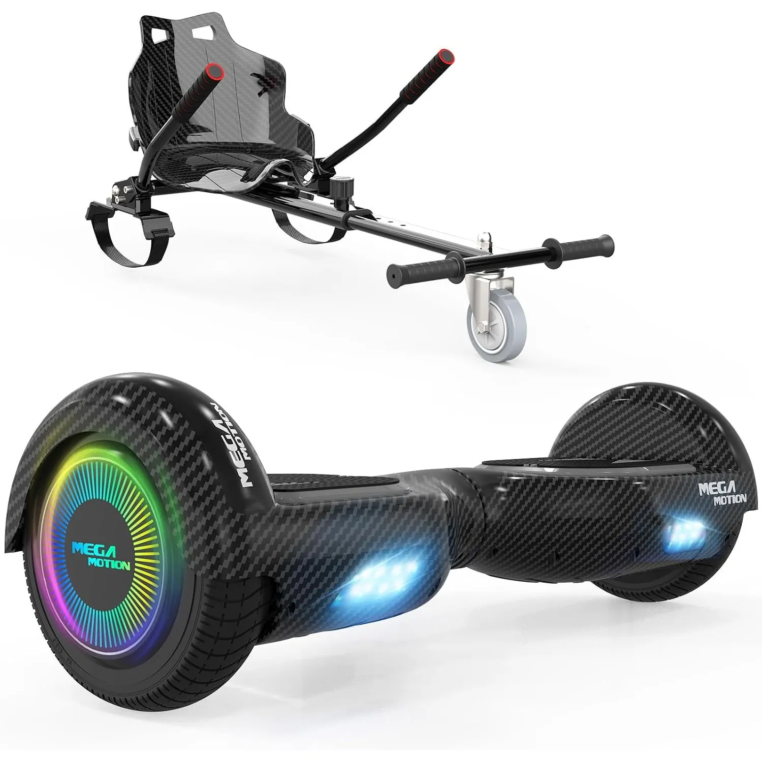 MEGA MOTION 6.5 Zoll Hoverboards mit Sitz für Kinder, Geschenk für Kinder, mit Bluetooth-Lautsprecher-leistungsstarkem …