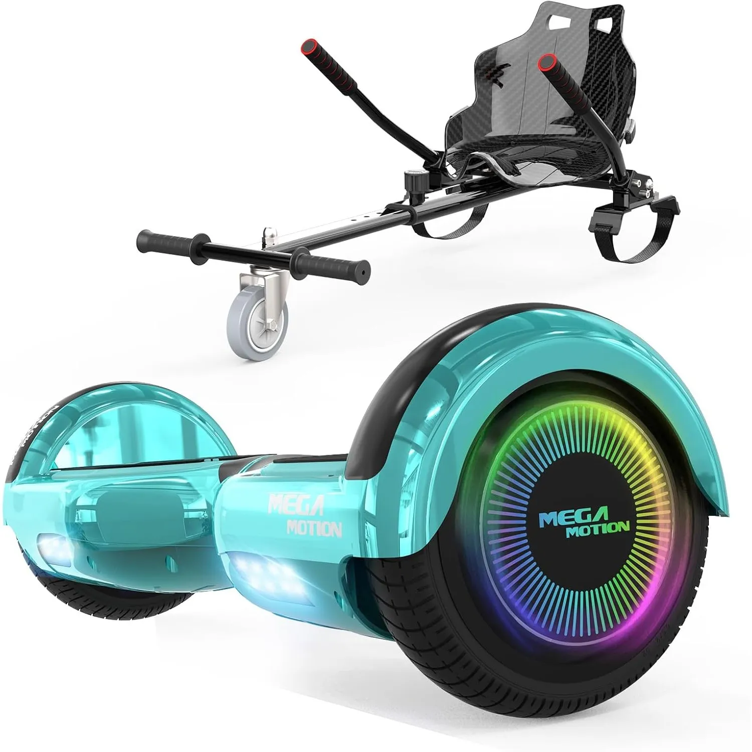 MEGA MOTION 6.5 Zoll Hoverboards mit Sitz für Kinder, Geschenk für Kinder, mit Bluetooth-Lautsprecher-leistungsstarkem …
