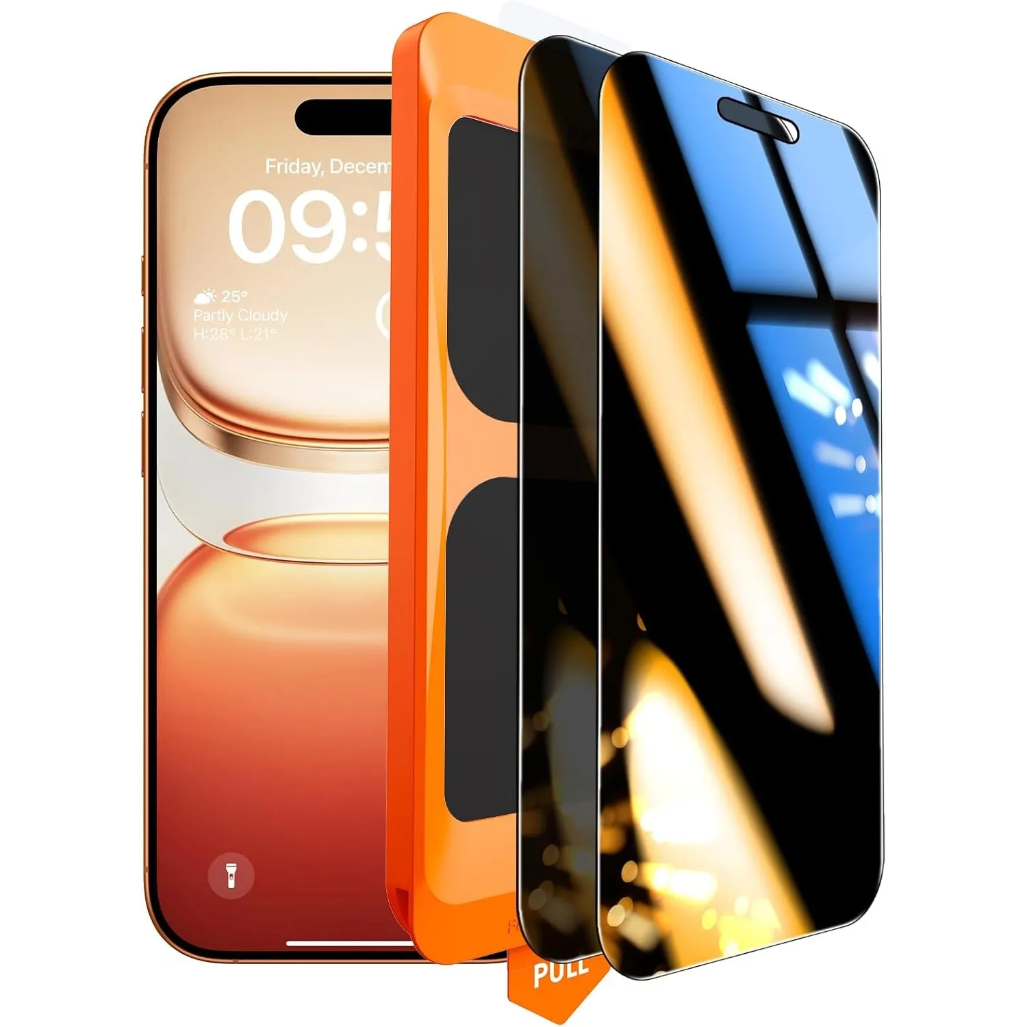 TOCOL für iPhone 16 Pro für Panzerglas Sichtschutz, Einfache Montage | Full Screen, 25° Anti-Spy, 9H Militärschutz Stoß…
