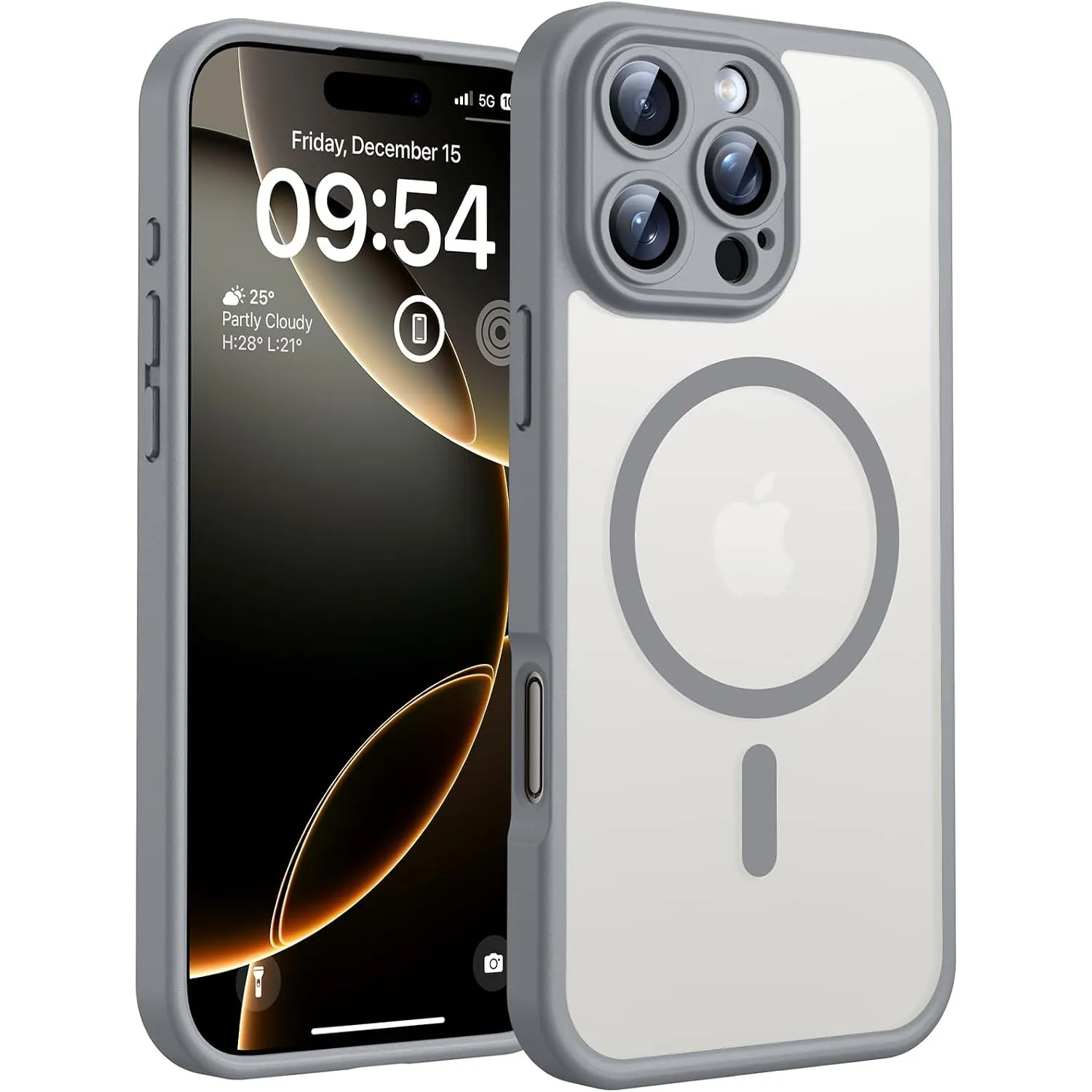 TOCOL für iPhone 16 Pro Max Hülle, Kompatibel mit MagSafe, Grau