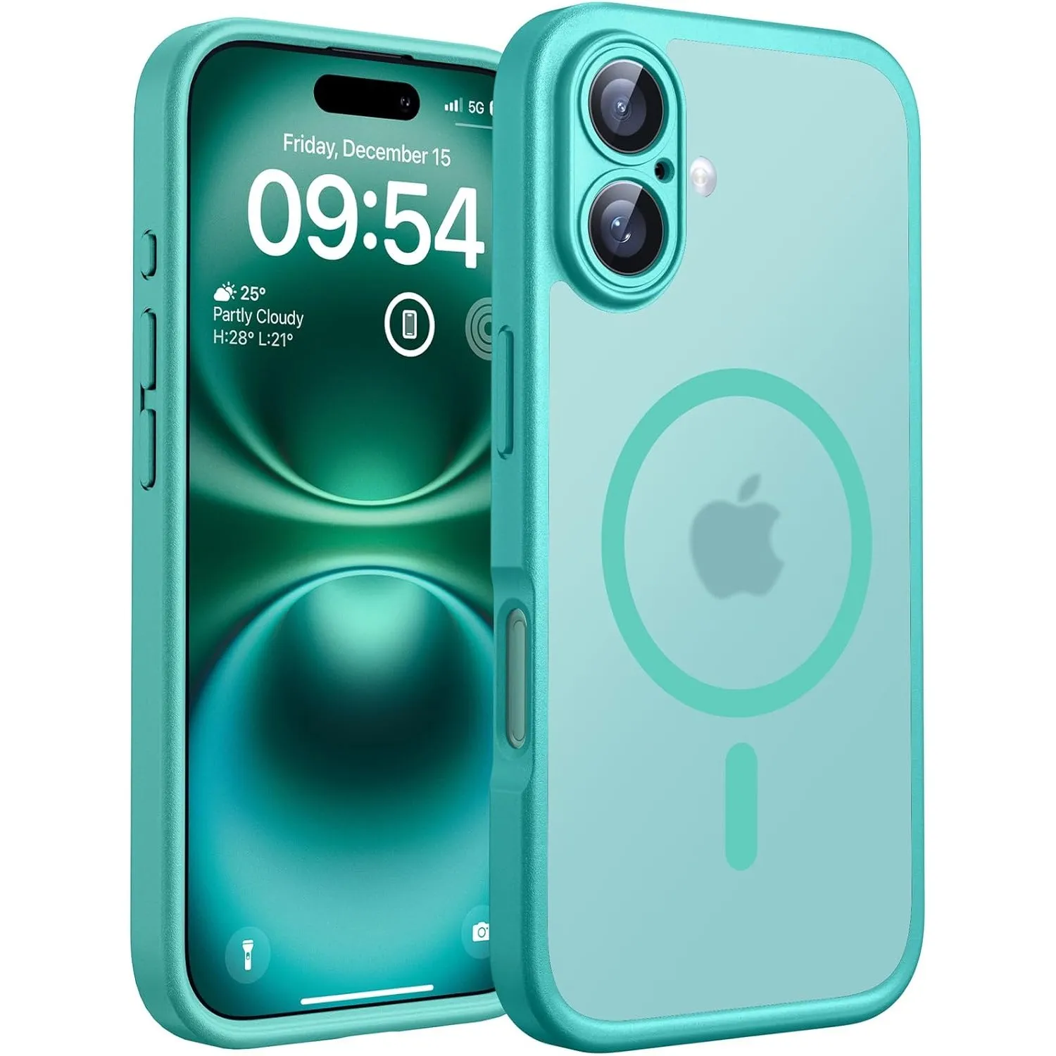 TOCOL für iPhone 16 Plus Hülle, Kompatibel mit MagSafe, Blaugrün