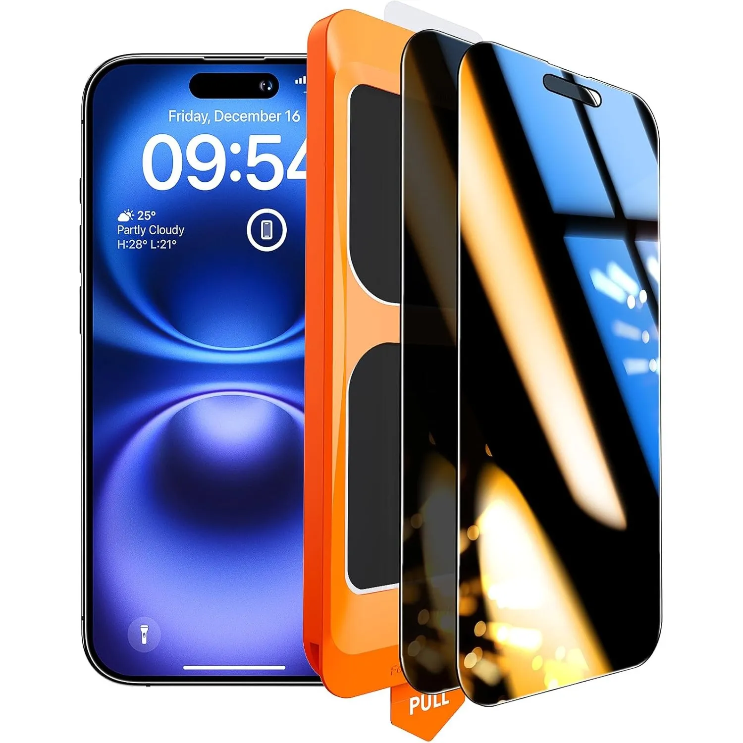 TOCOL für iPhone 16 für Panzerglas Sichtschutz, Einfache Montage