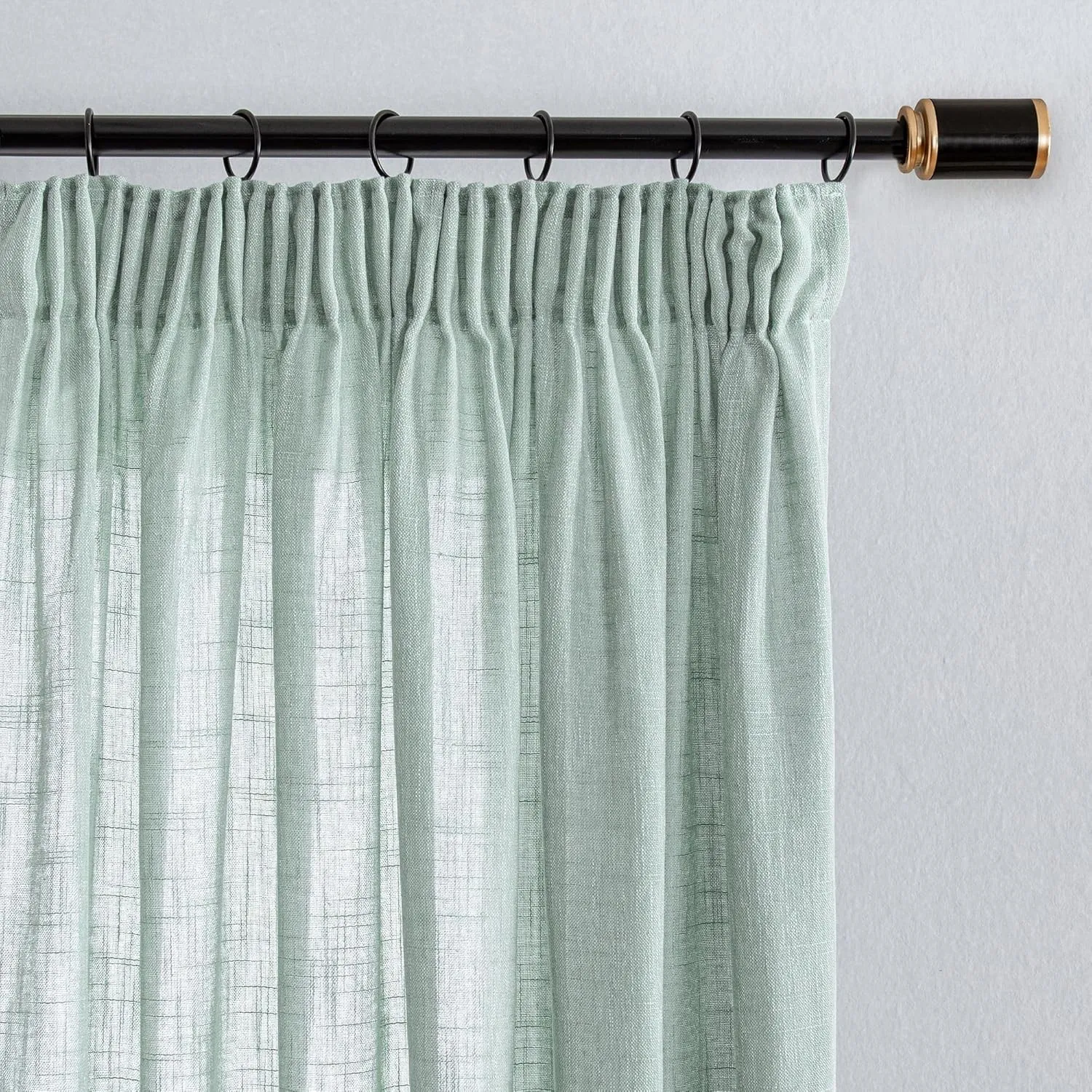 MYSKY HOME Gardine mit Kräuselband Halbtransparent Leinenoptik Curtains