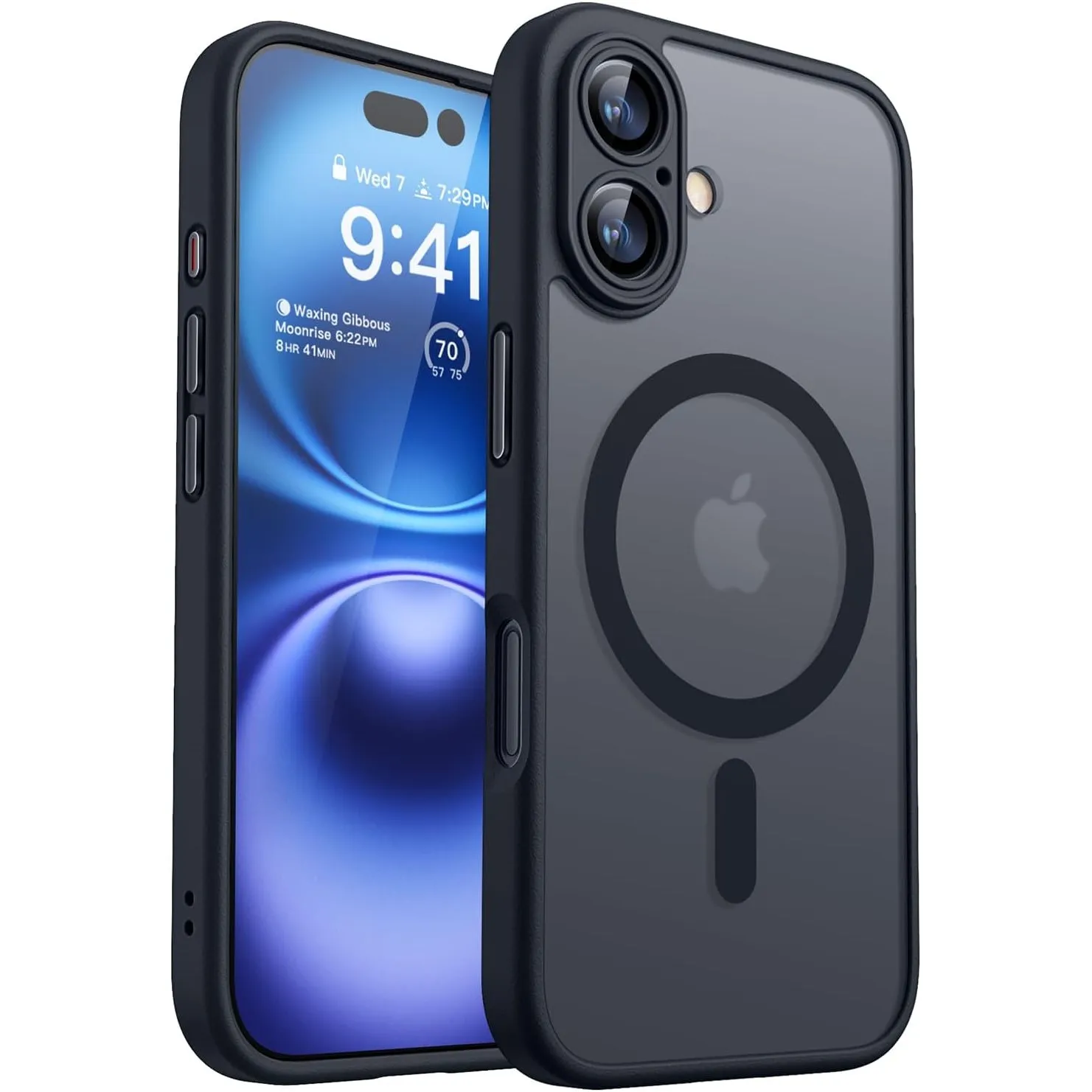CANSHN für iPhone 16 Hülle mit Kameraschutz, Schwarz