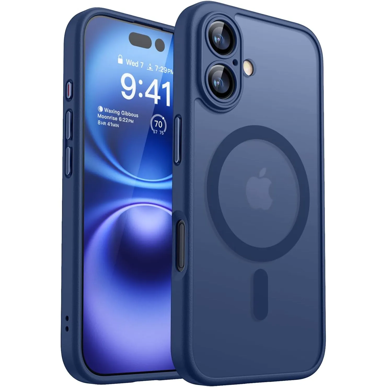 CANSHN für iPhone 16 Plus Hülle mit Kameraschutz, Dunkelblau