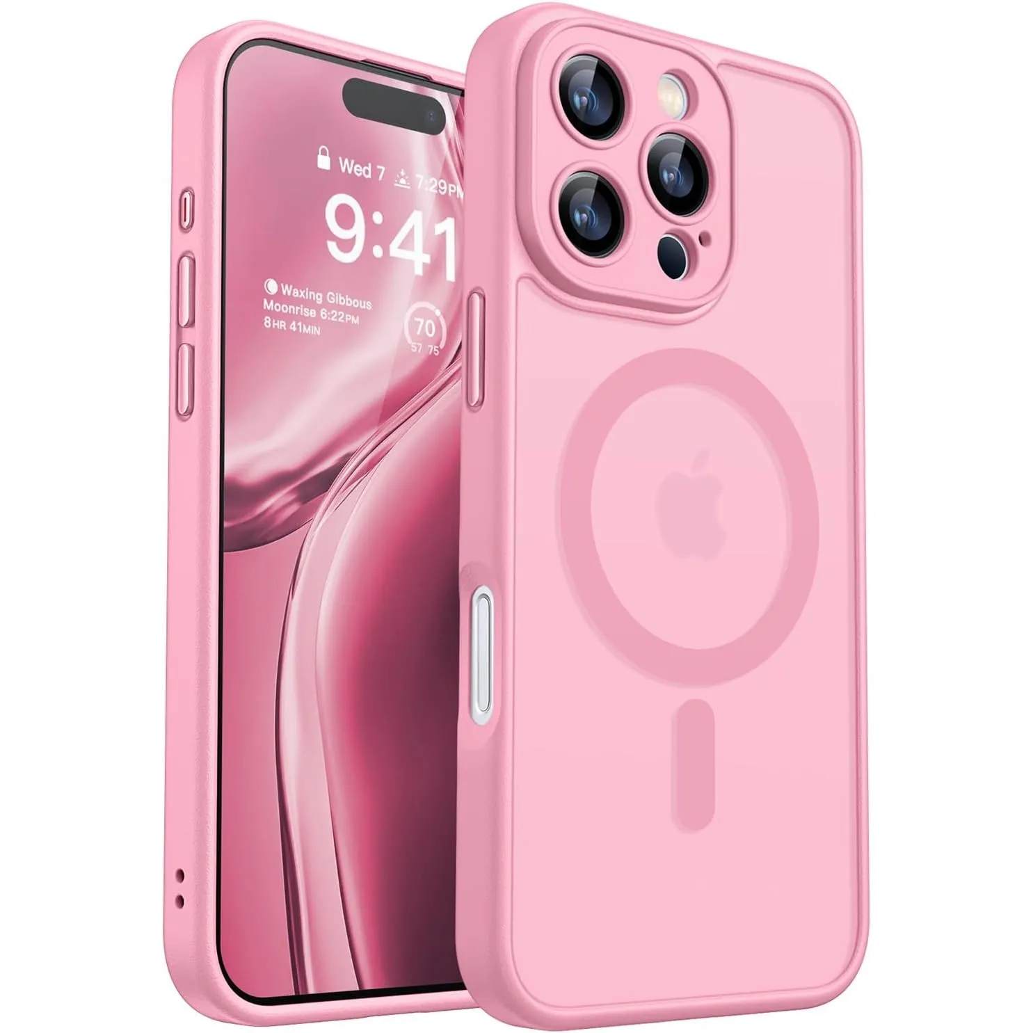 CANSHN für iPhone 16 Pro Hülle mit Kameraschutz, Rosa
