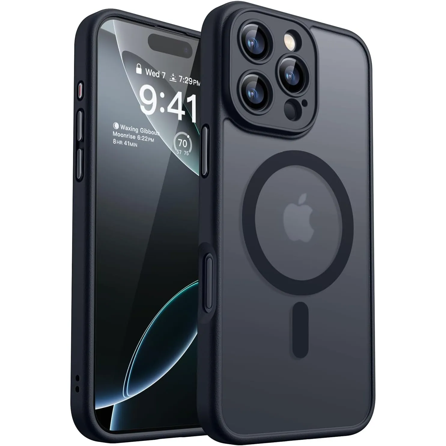 CANSHN für iPhone 16 Pro Max Hülle mit Kameraschutz, Schwarz