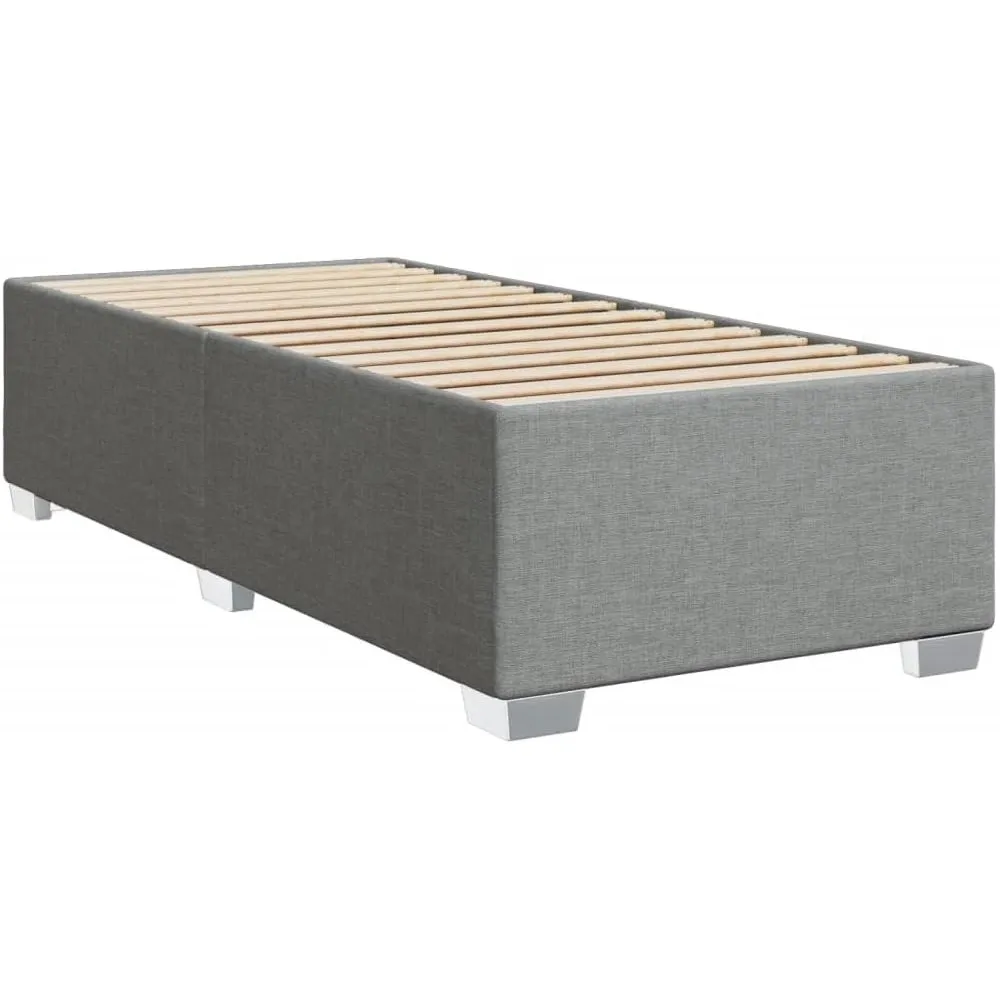 vidaXL Bettgestell ohne Matratze Hellgrau 90x200 cm Stoff