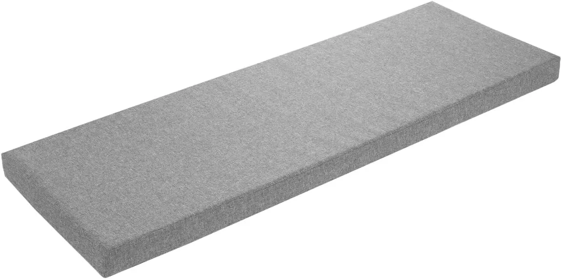 sleepling Bankauflage 200x40 cm hellgrau, Sitzkissen Outdoor & Indoor, Bankpolster, Bezug waschbar, Unterseite Antiruts…