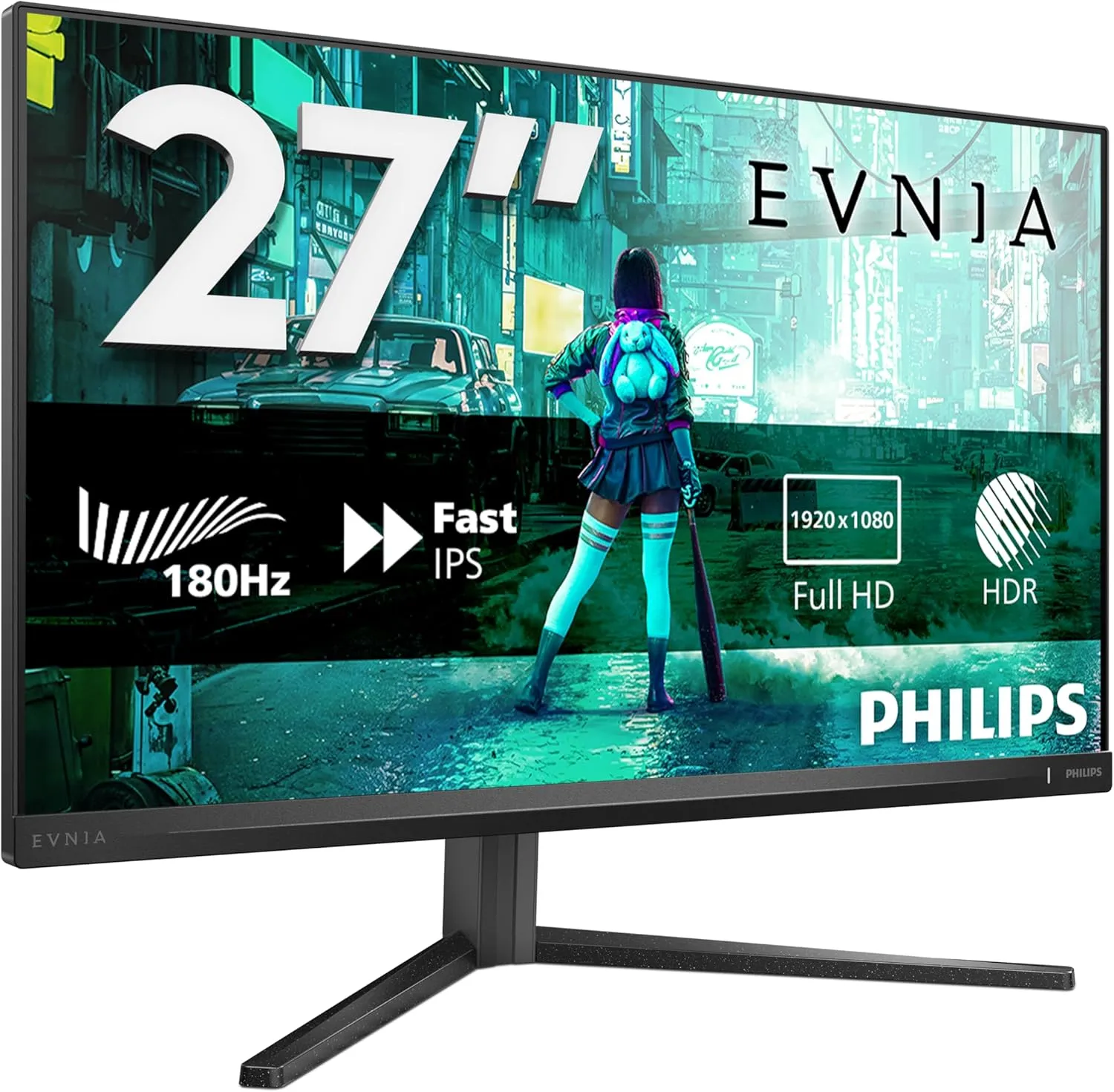Philips Evnia 27M2N3200AM - 27 Zoll Full HD Gaming Monitor, 180 Hz, 1 ms, FreeSync Prem., G-Sync comp., HDR10 (1920x108…