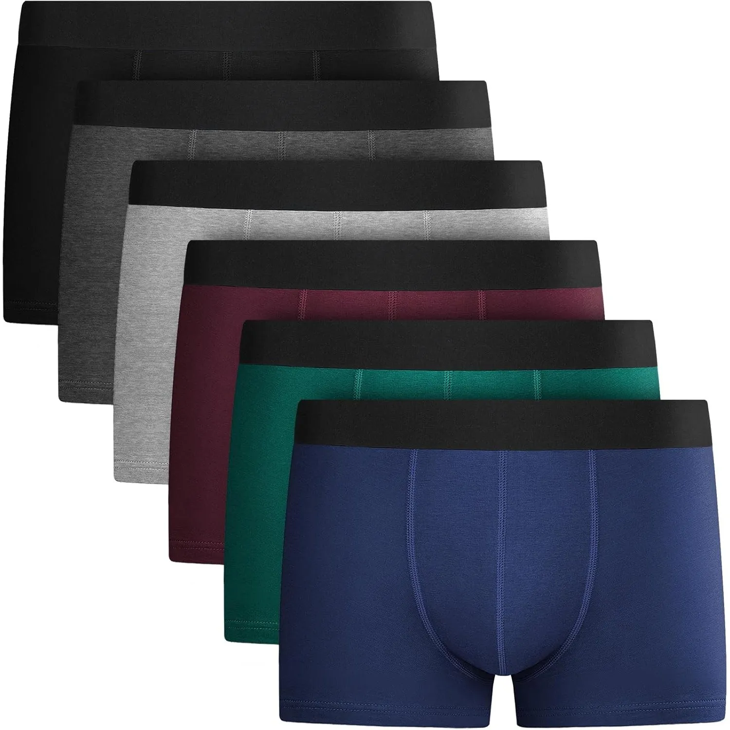 QINCAO Boxershorts Herren 6er Pack, Ohne Logo, Unterhosen Männer Baumwolle | Hochwertige Baumwolle, herren unterhosen, …