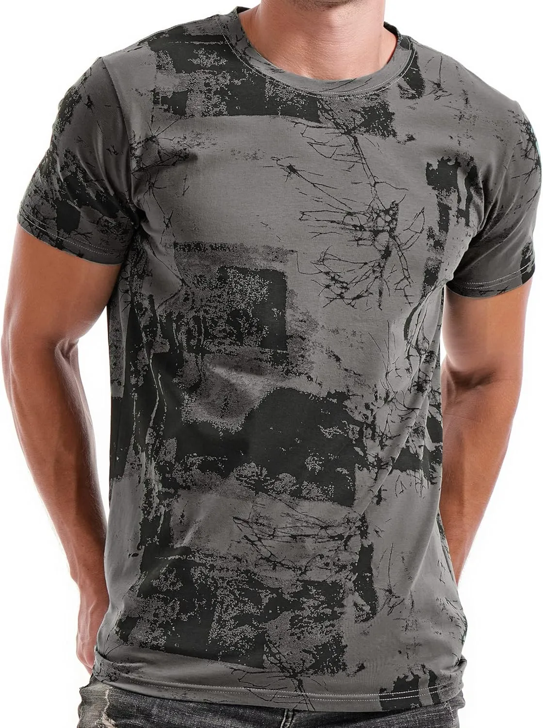RONOMO Men's T-Shirt, 95% Cotton, 5% Spandex, Microelastic, Skin-friendly
