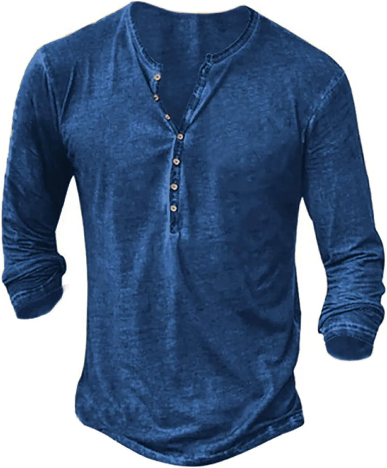 NEMXCE Hemd Herren Vintage Henley Shirt Kurzarm/Langarm T Shirt V Ausschnitt Slim Fit T-Shirt
