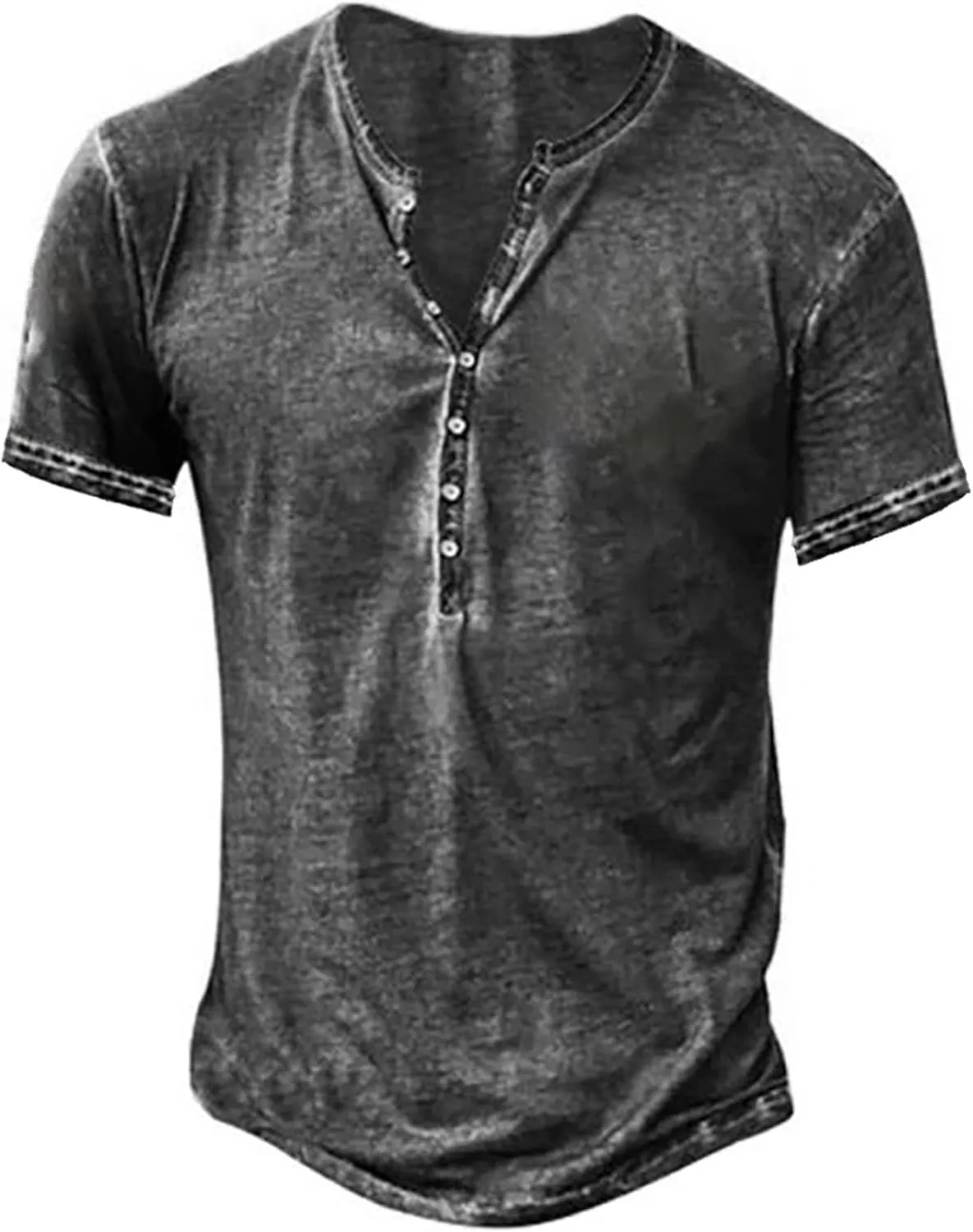 NEMXCE Men's Vintage Henley Shirt Short Sleeve / Long Sleeve T-Shirt V Neck Slim Fit T-Shirt
