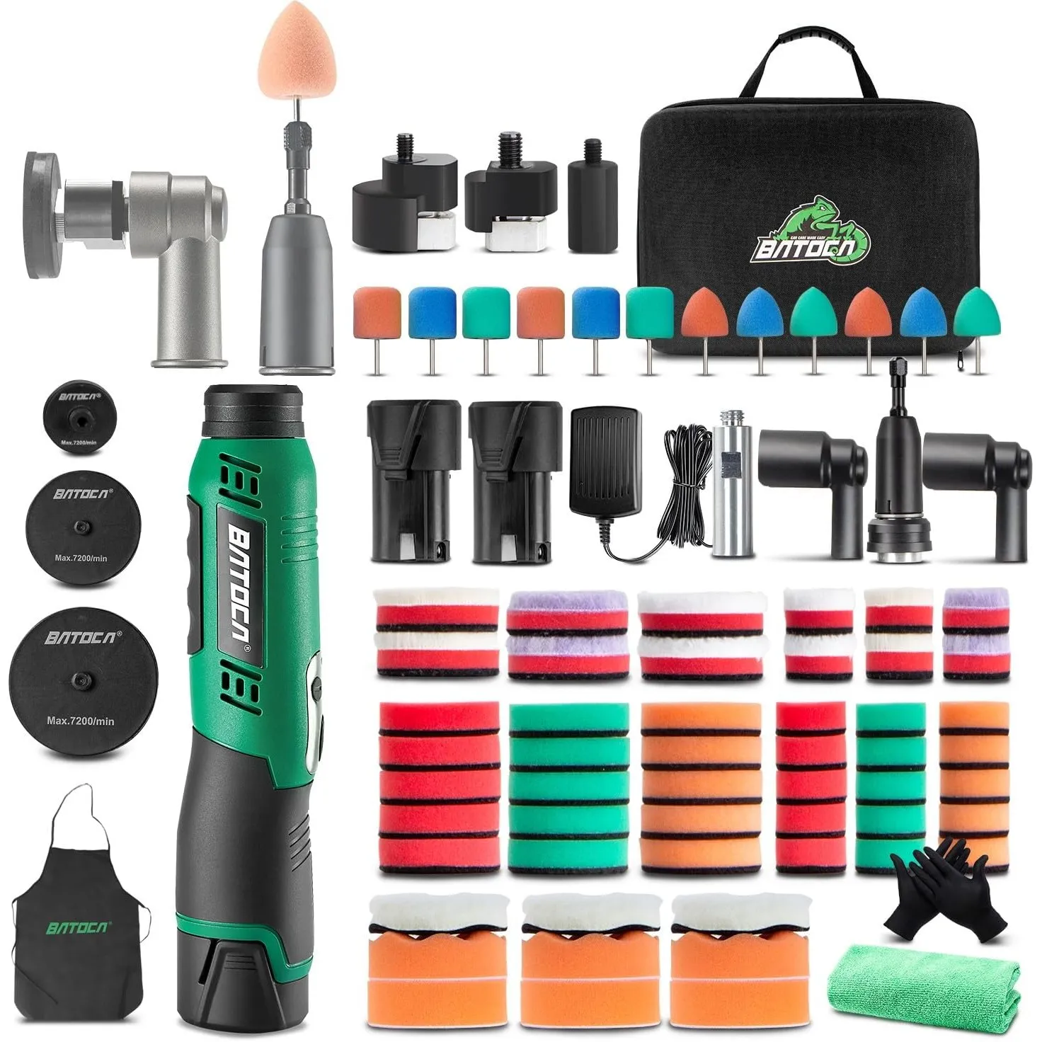 BATOCA S6 Mini Akku Polierer 12V,Exzenter& Rotationspoliermaschine Kabellos