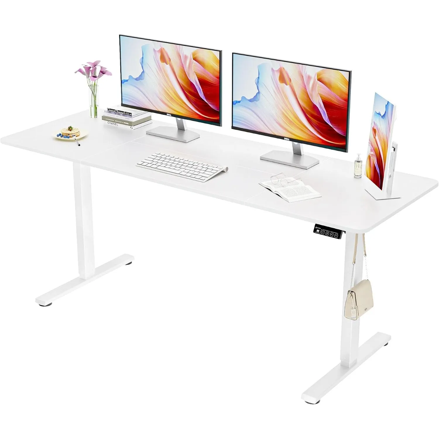 ERGOMAKER Höhenverstellbarer Schreibtisch Elektrisch 170x60cm Weiß