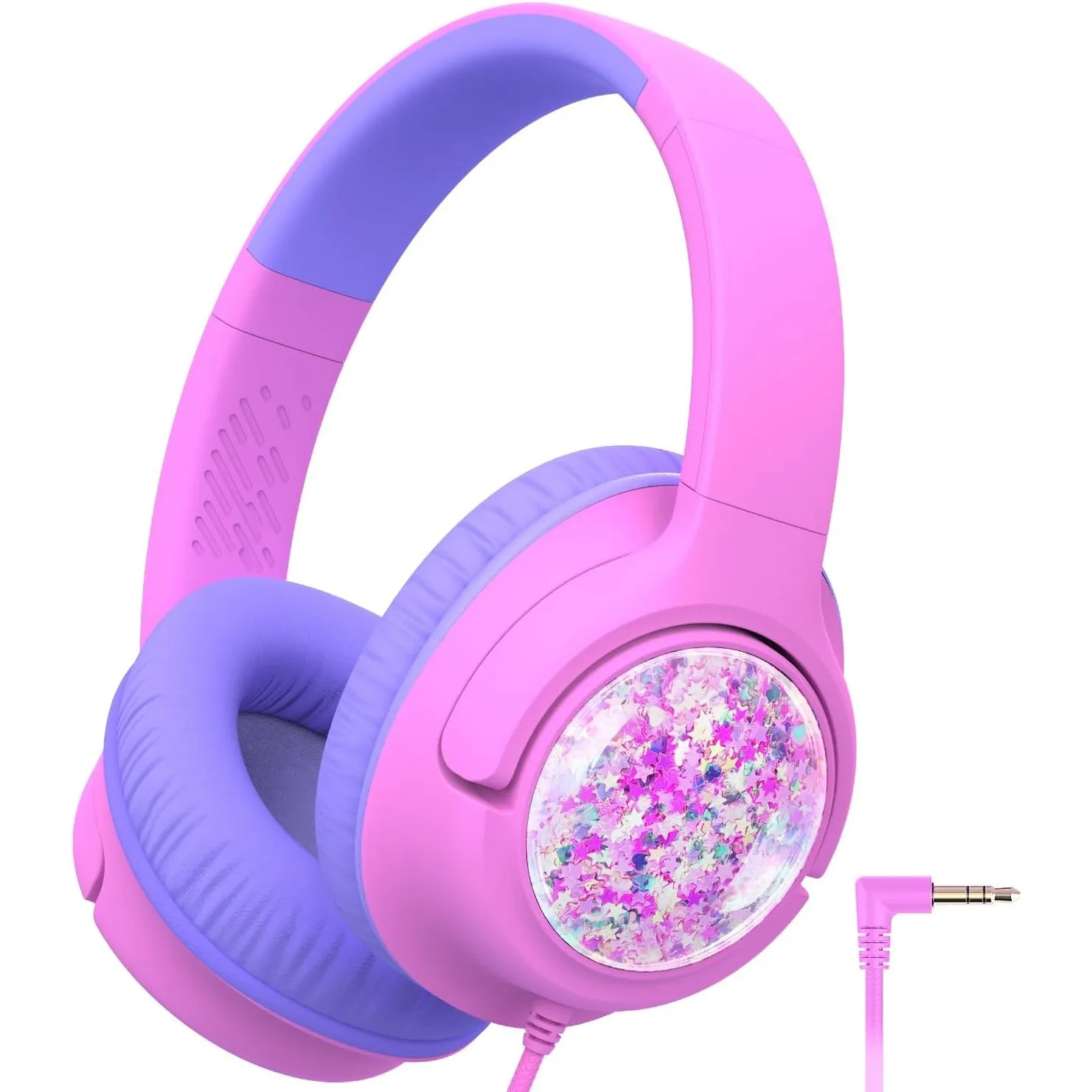 iClever HS26 Kopfhörer Kinder mit 3,5 mm Kabel für Schule/Tablet/Reisen | SafeSound Tech 3.0, Stereo-Sound, Faltbare, T…