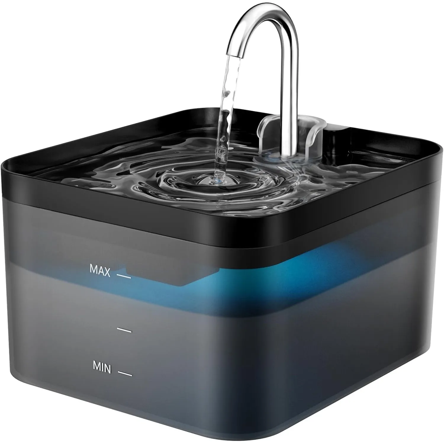 PawPoll Katzenbrunnen, 2,2L Trinkbrunnen für Katze, Super Leiser, Wasserhahn-Design Wasserbrunnen für Katzen mit LED un…