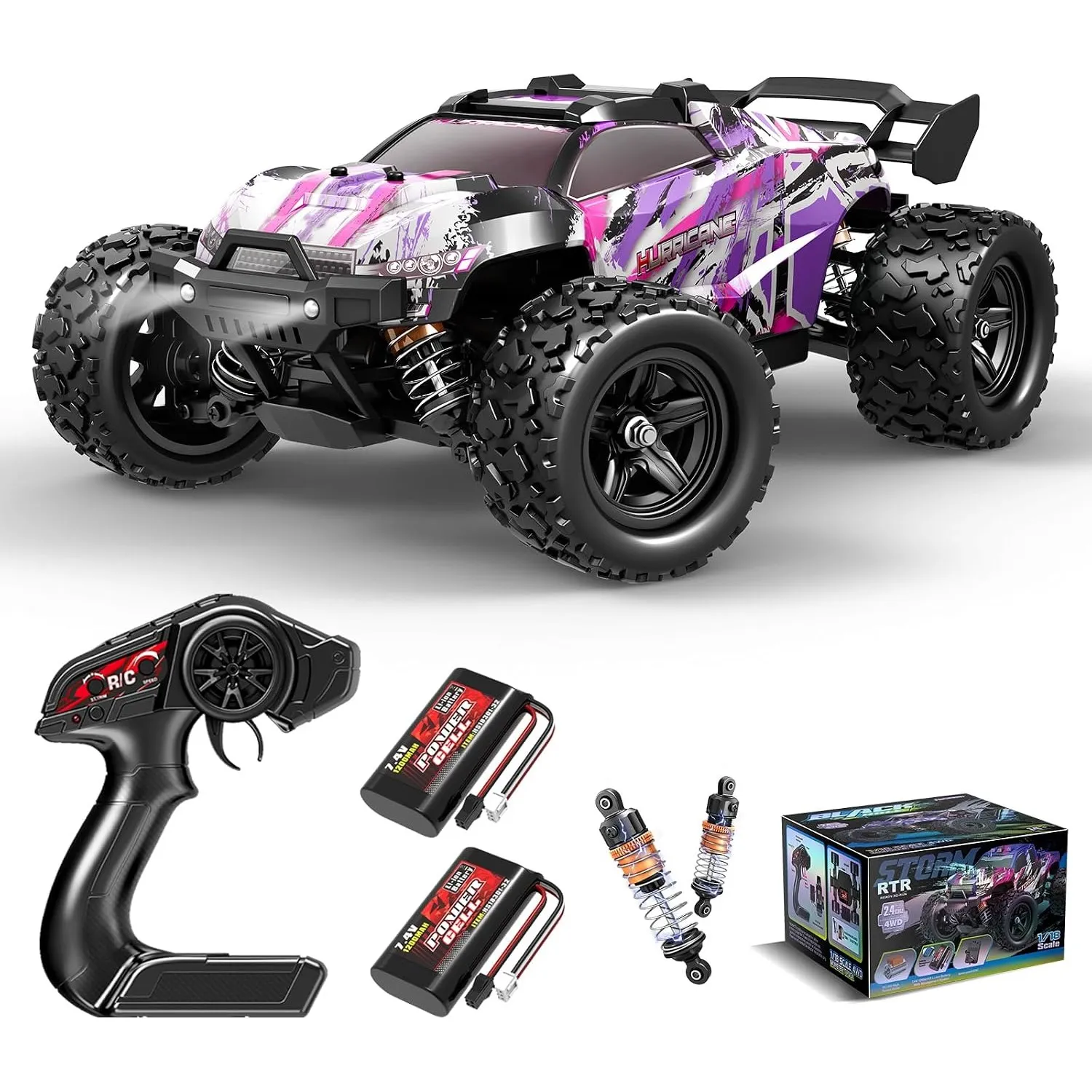 Pinkes ferngesteuertes Auto für Mädchen, 1:18 RC Auto mit 40+ km/h