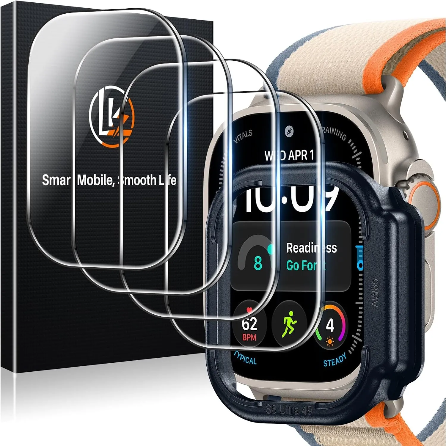 LK 4 Stück für Apple Watch Ultra 4/3/2/Ultra 49mm für Panzerglas