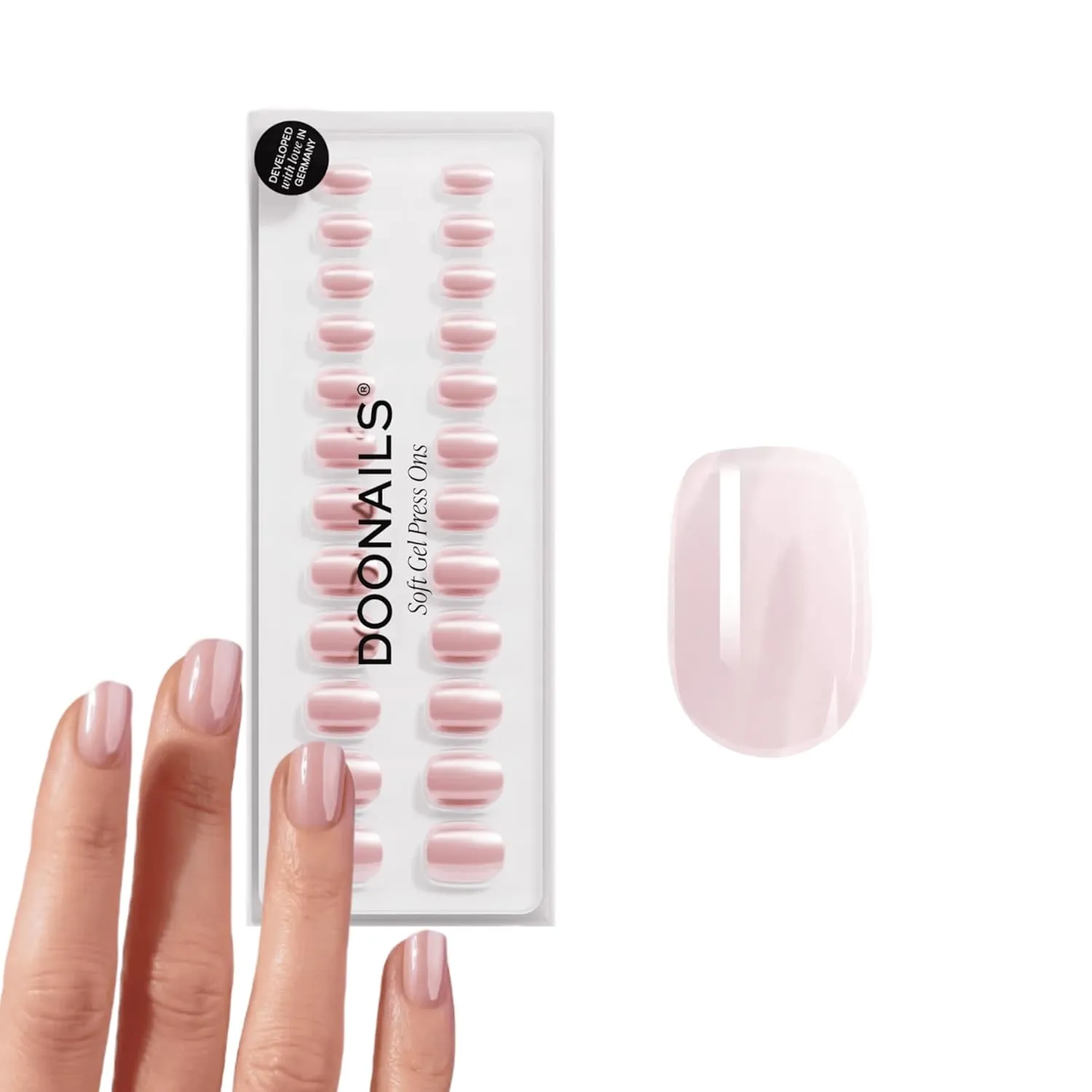 DOONAILS Soft Gel Press On Nails 30er Set Jetset Extra Short Square Form Chrome Nägel zum Aufkleben in Salonqualität Fa…