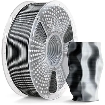 SUNLU Silk PLA Plus 3D Druckerfilament, zweifarbiges glänzendes PLA+ Filament 1.75mm, Seidentexturen, 360° Drehung enth…