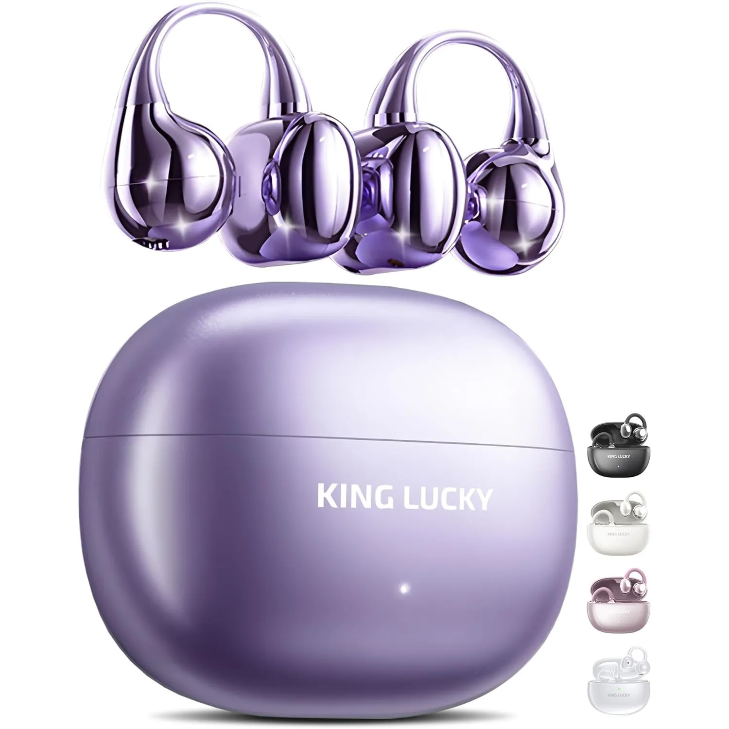 Kinglucky Open-Ear-Kopfhörer Kabellos Bluetooth 6.0–Clip-On-Ohrhörer mit Mikrofon,50h Spielzeit,ENC,IPX5 Wasserfes–Komf…