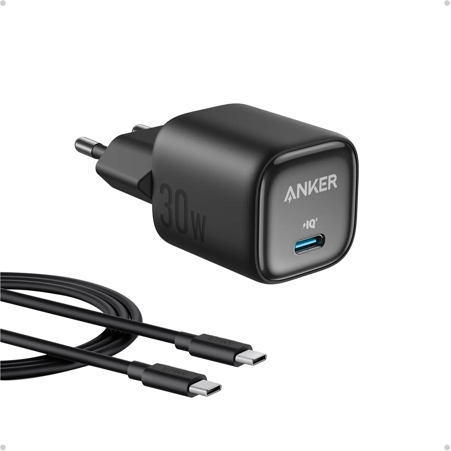 Anker 30W USB C Ladegerät, kompaktes GaN Schnellladegerät, 3X schnelleres Aufladen USB C Netzteil, Kompatibel mit iPhon…