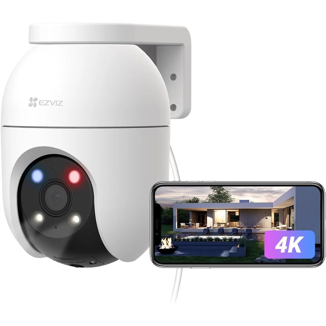 EZVIZ 4K PTZ Überwachungskamera Aussen WLAN, 2,4GHz WLAN Kamera Outdoor, Auto-Tracking, Personen-/Fahrzeugerkennung, Zw…