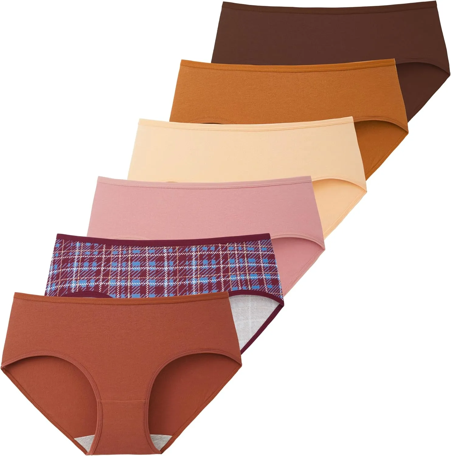 INNERSY Unterhosen Damen Baumwolle Atmungsaktive Hipster Unterwäsche Basic Bequem Panties 6er Pack