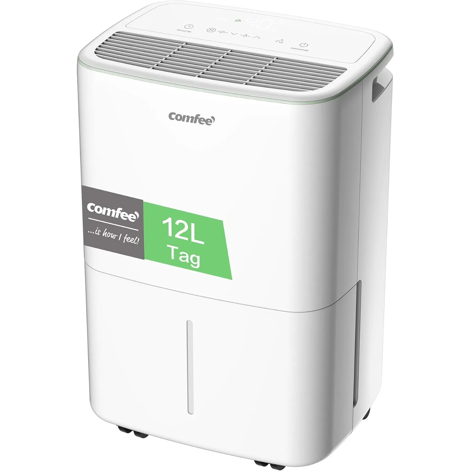 COMFEE Luftentfeuchter 12 Liter/Tag, Geeignet für Räume von ca. 50 Kubikmetern (20 Quadratmetern), Automatische Abtauun…
