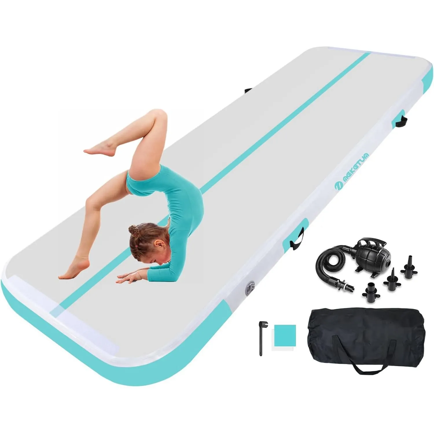 Air Turn Track Matte 2m 3m 4m 5m 10/20cm Dicke Turnen Matten Aufblasbar Gymnastikmatte Rutschfest Sportmatte für Zuhaus…